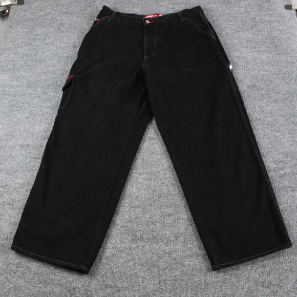 Vintage Tommy Jeans Mens 34 Black Carpenter Denim Baggy Skater 90s Y2K - Picture 5 of 16